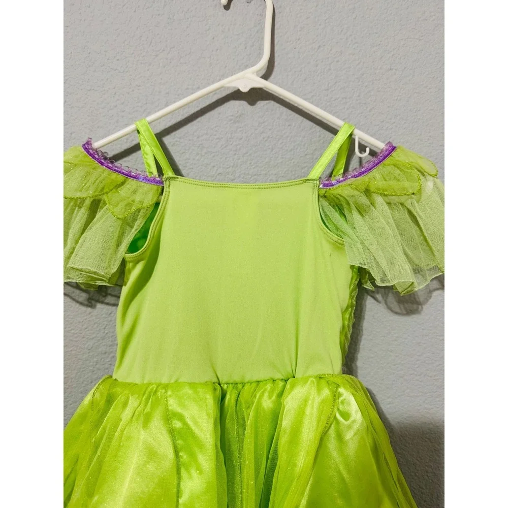 DisneyTinker Bell Costume Dress Girls 5/6 Green‎ Purple Fairy Halloween Birthday
